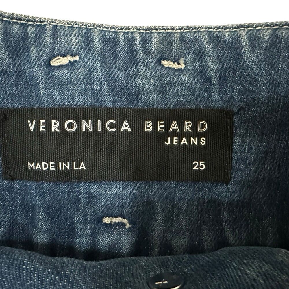 Veronica Beard Jeans Women's 25x28 Blue Logan Slim Straight Extra High-Rise Belt - Picture 7 of 14